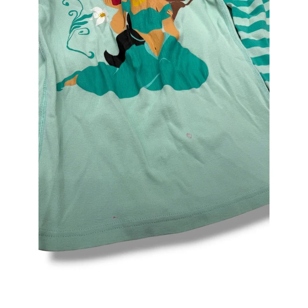 Hanna Andersson Disney Princess Jasmine Pajama Set‎ Girls Size 12 Mint Green